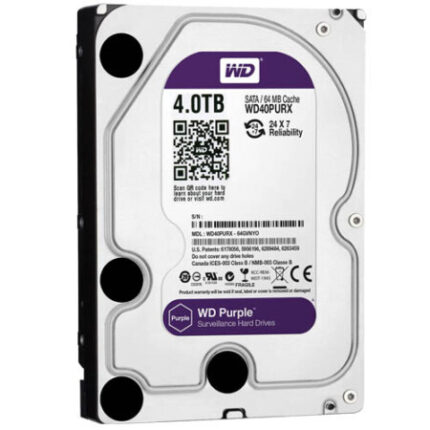 WD WD40PURX Purple 4TB Surveillance Hard Disk Drive 5400 RPM Class SATA 6