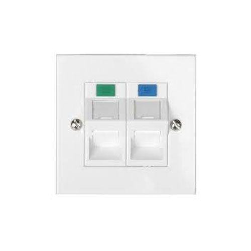 HLD-FPB2PBL-WH	HUBNETIX LANLINE FACEPLATE DOUBLE PORT SHUTTERED-86X86MM W/OUT MODULE-WHITE