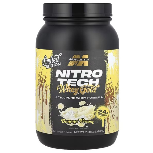 MuscleTech, Nitro-Tech® Whey Gold Banana Cream, 2 Lbs (907 g) Limited Edition