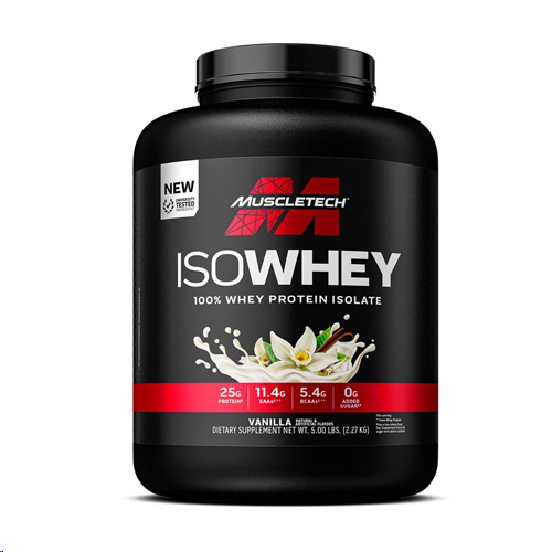 MuscleTech Isowhey, Vanilla, 5 LB, 2.5g Protein, Build Lean Muscle, Increase Strength