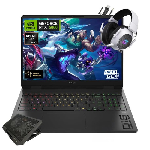 HP Omen 16-ap0053dx Gaming Laptop AMD Ryzen 9 8940HX 32 GB DDR5-5200  1 TB PCIe Gen4 NVMe | 16" WUXGA (1920 x 1200) 144Hz   nVidia GeForce 5060 GPU 8GB GDDR7 | Full-size, 4-zone RGB Backlit | Windows 11 Home
